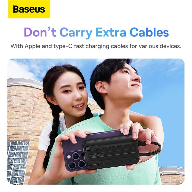 Baseus Comet Series Dual-Cable Digital Display Fast Charge Power Bank 20000mAh 22.5W