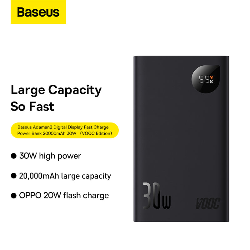 Baseus Adaman2 Digital Display Fast Charge Power Bank 20000mAh