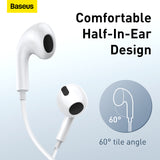 Baseus Encok H17 3.5mm lateral in-Ear Wired Earphone White