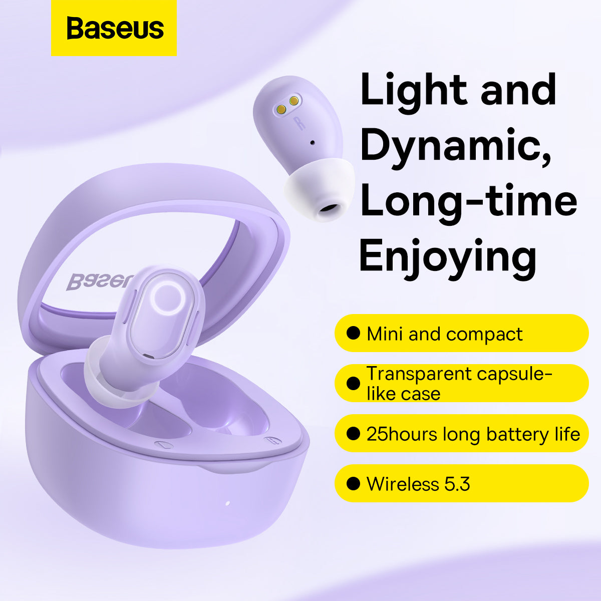 Baseus Bowie WM02 True Wireless Earphones Purple