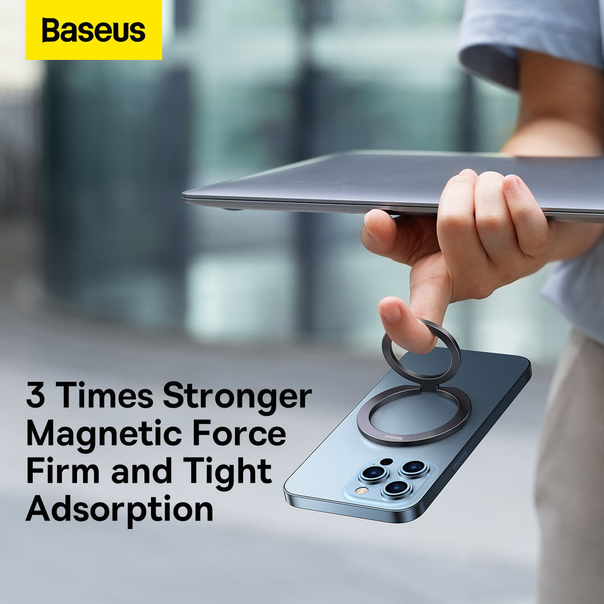 Baseus Halo Series Foldable Metal Ring Stand Single-Ring Grey