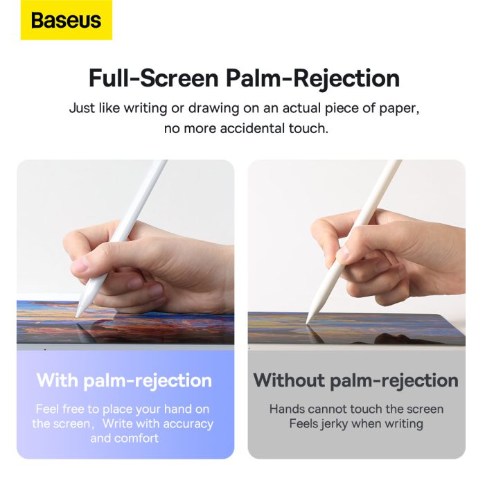 Baseus Smooth Writing 2 Series Dual Charging Stylus, White Active Version Wireless/Cabled Charging