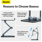 Baseus Desktop Biaxial Foldable Metal Stand (for Tablets) Grey