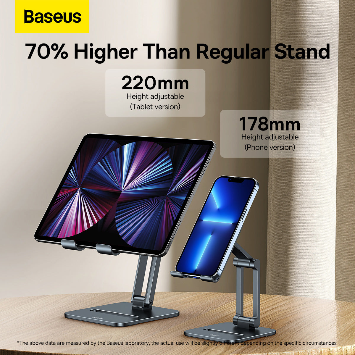 Baseus Desktop Biaxial Foldable Metal Stand (for Tablets) Grey