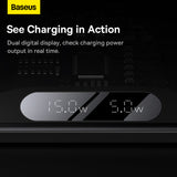 Baseus 2 in 1 Wireless Charger Digital LED Display 20W