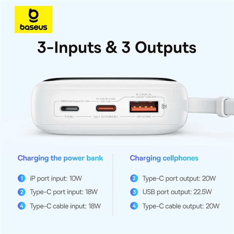 Baseus Qpow Pro Digital Display Fast Charge Power Bank 10000mAh 22.5W Type-C Edition