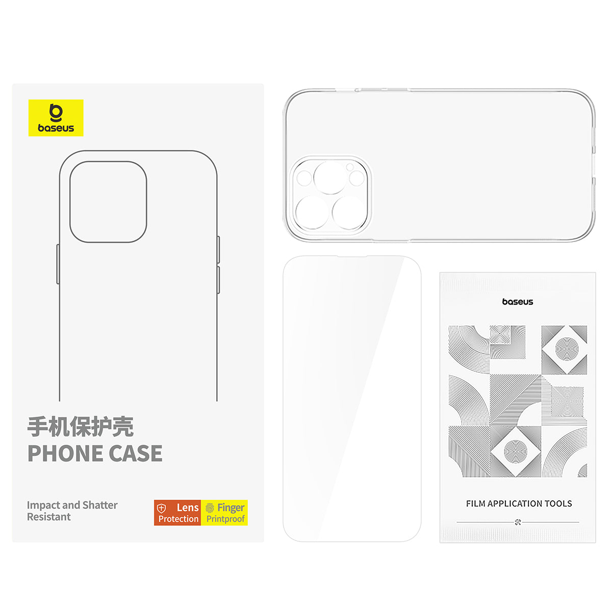 iPhone 15 Pro Max Case/Cover Baseus Corning Series, (With tempered-glass screen protector and cleaning kit)