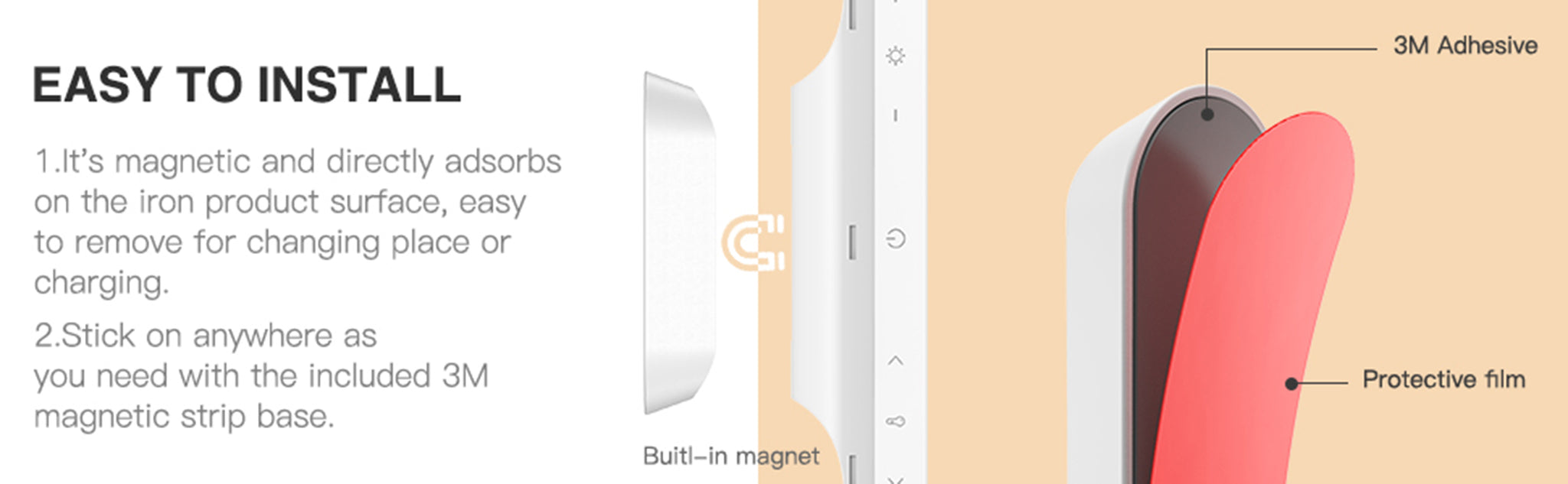 Baseus Magnetic Stepless Dimming Charging Desk Lamp Pro White