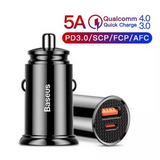 Baseus Circular Plastic A+C PPS Car Charger 30W QC 3.0 / SCP/ AFC