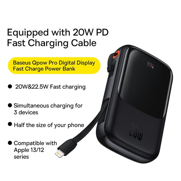 Baseus Qpow Pro Digital Display Fast Charge Power Bank 10000mAh 22.5W Type-C Edition