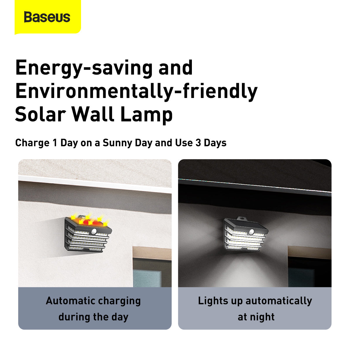 Baseus Solar Energy Body Induction Wide Angle Wall Lamp