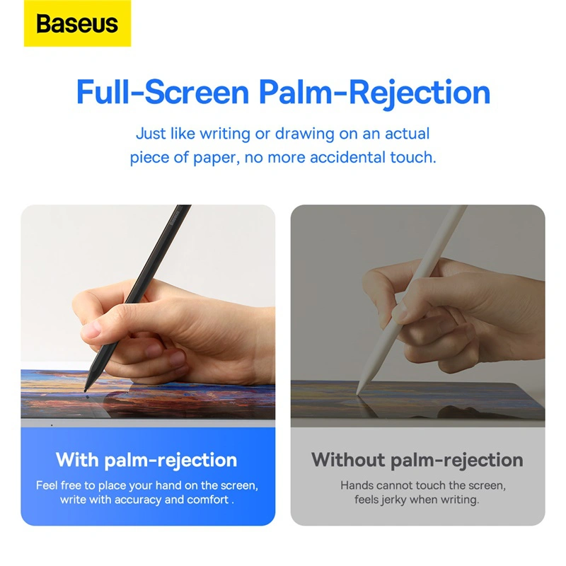 Baseus Smooth Writing Series Stylus for Microsoft Surface, White with Simple Series Data Cable White and active pen tip