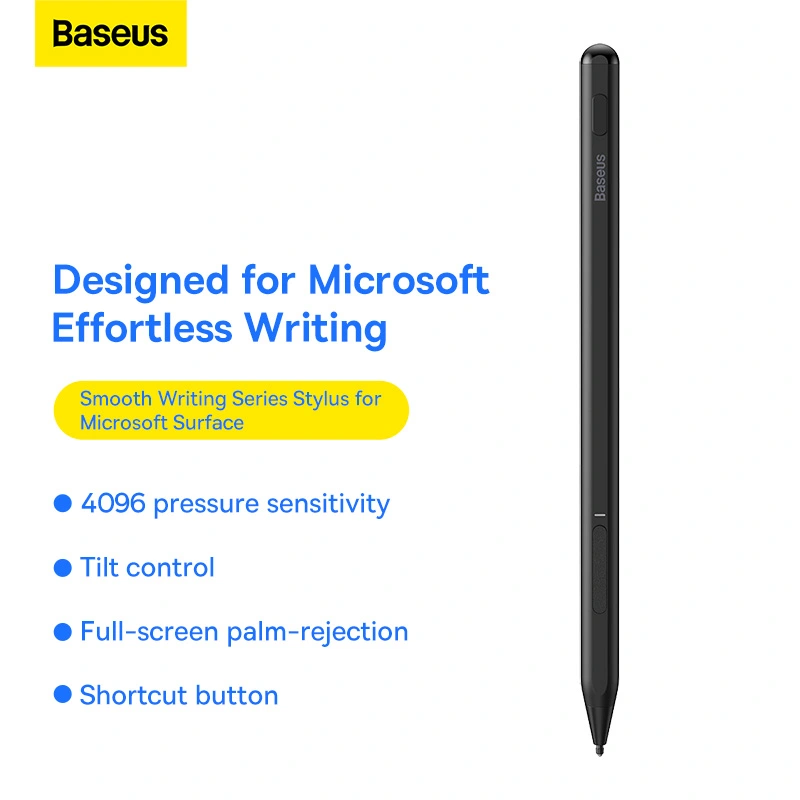 Baseus Smooth Writing Series Stylus for Microsoft Surface, White with Simple Series Data Cable White and active pen tip